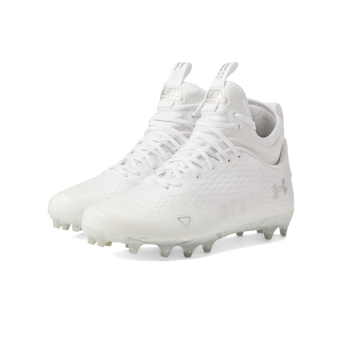 Man`s Sneakers Athletic Shoes Under Armour Spotlight Lux MC 2.0 White/White/Metallic Silver