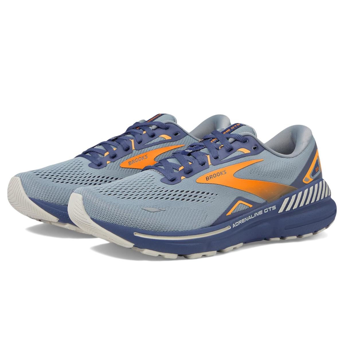 Man`s Sneakers Athletic Shoes Brooks Adrenaline Gts 23 Grey/Crown Blue/Orange