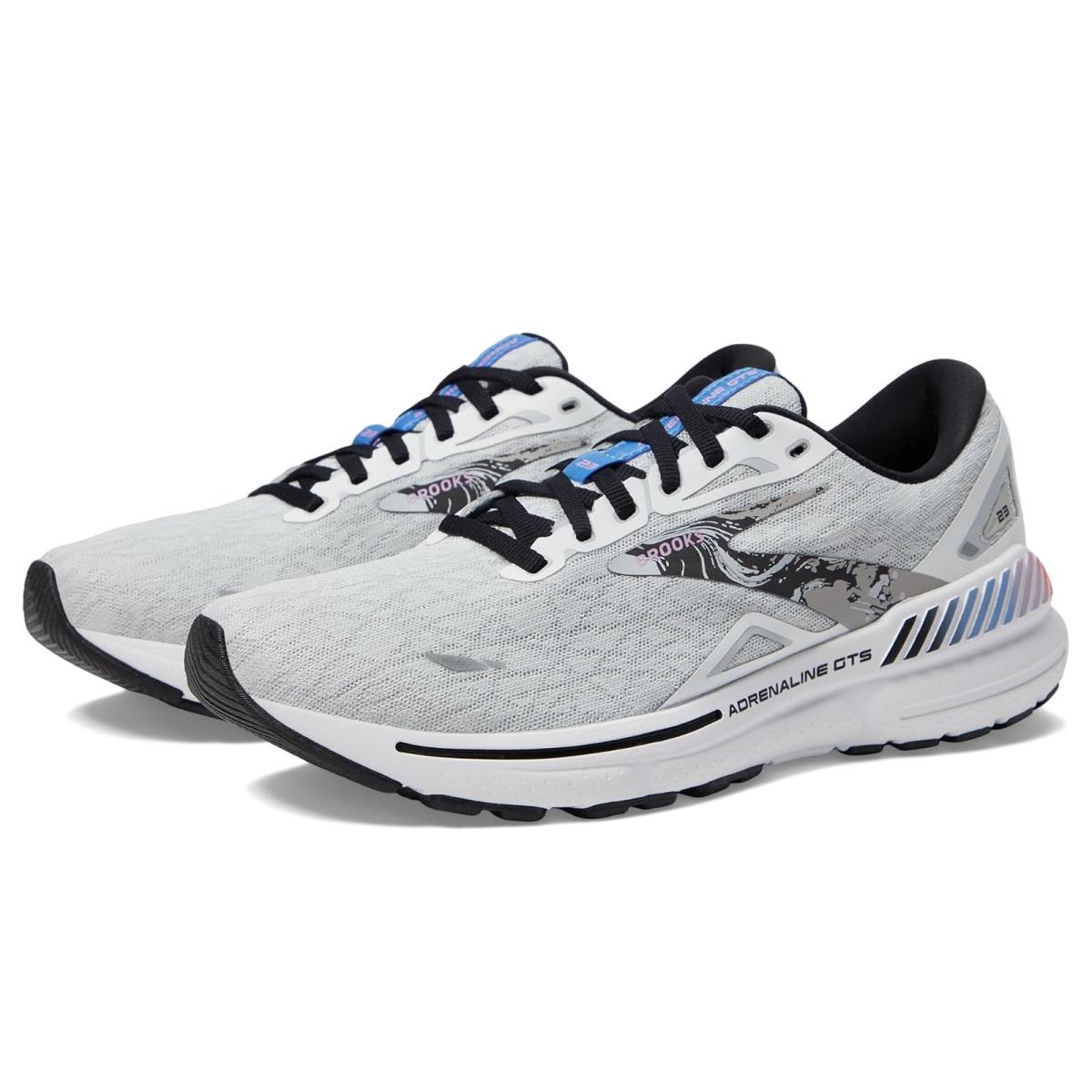 Man`s Sneakers Athletic Shoes Brooks Adrenaline Gts 23 White/Black/Orchid Bouquet