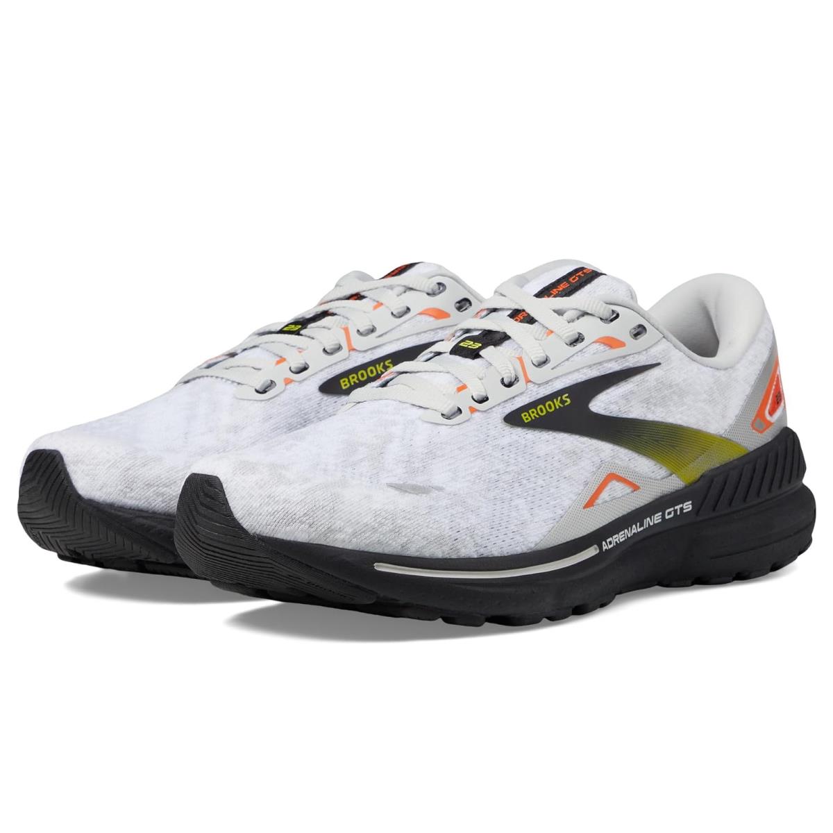 Man`s Sneakers Athletic Shoes Brooks Adrenaline Gts 23 Oyster/Black/Red Orange