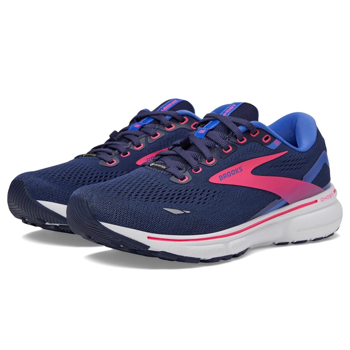 Woman`s Sneakers Athletic Shoes Brooks Ghost 15 Gtx Peacoat/Blue/Pink
