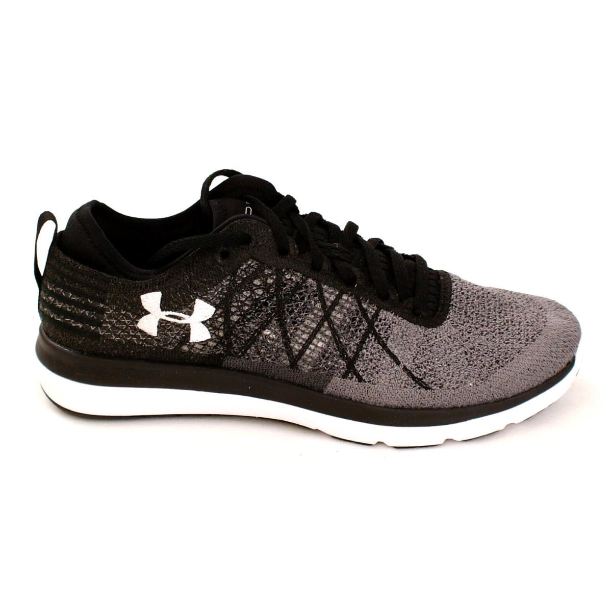 Under Armour Black Gray UA Threadborne Fortis 3 Running Shoes Women`s 11