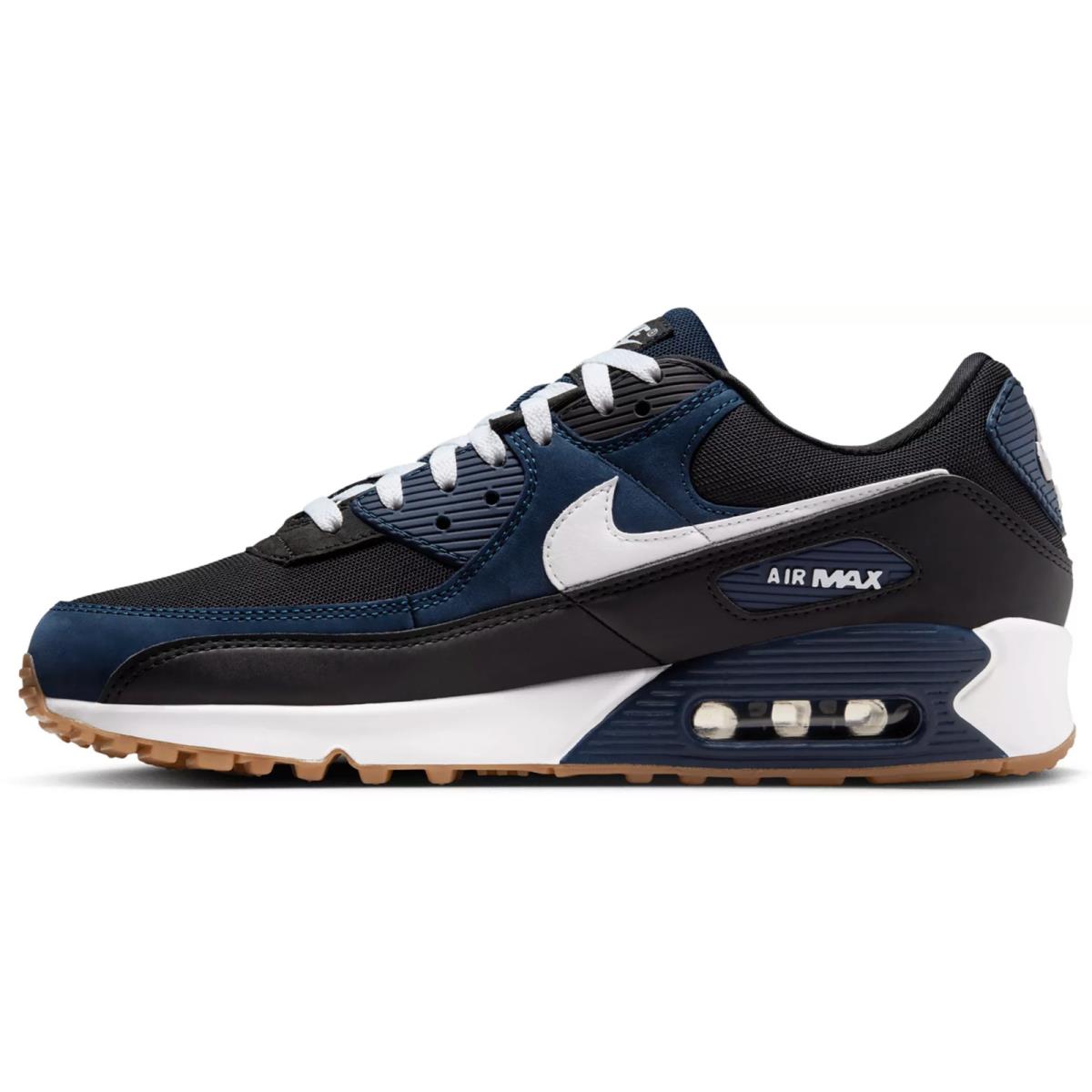 Nike Air Max 90 Men`s Retro Athletic Sneakers Shoes Black Blue All Sizes