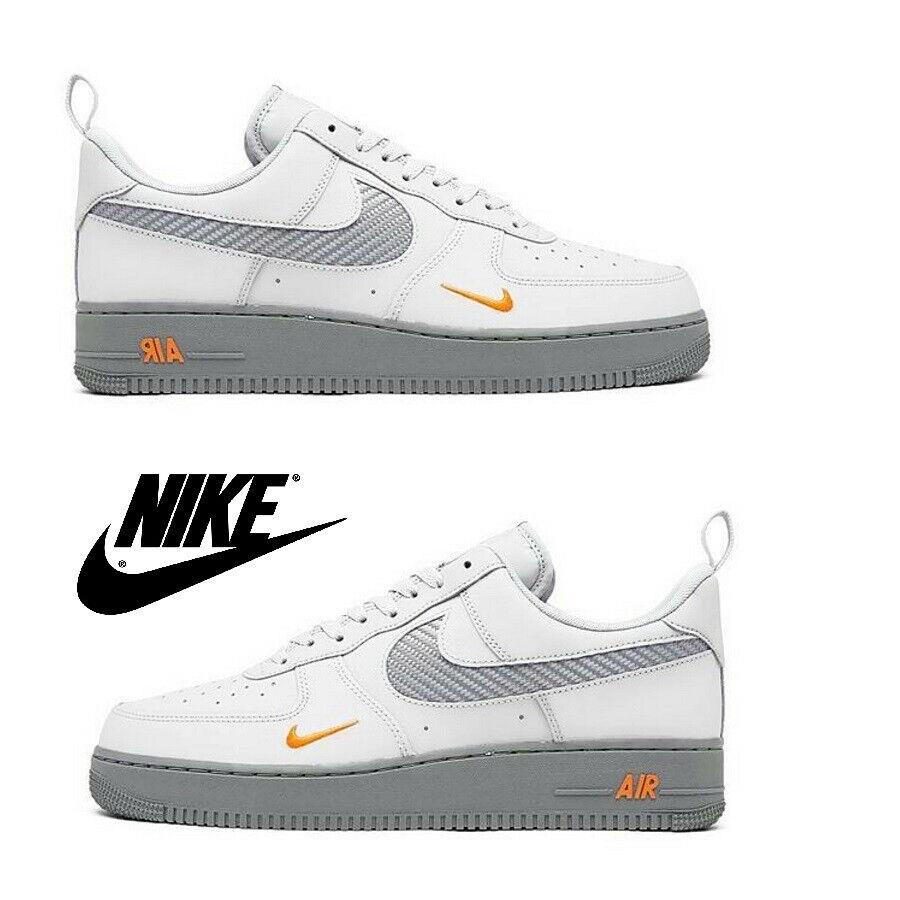 Nike Air Force 1 `07 LV8 Carbon Fiber Men`s Casual Shoes Athletic Sneakers, - Nike shoes Air Force - White , Black/White/Iron Grey/Marina  Manufacturer