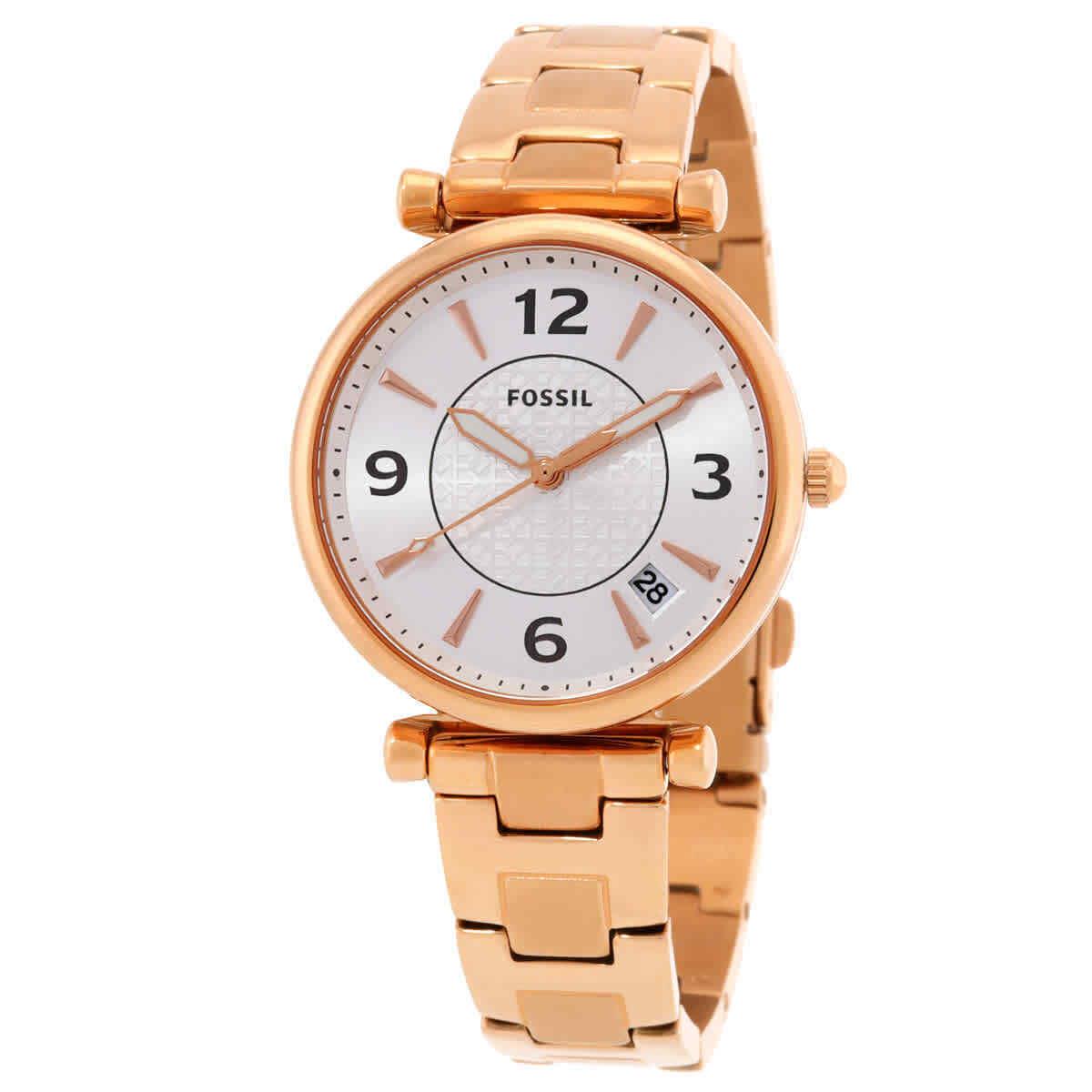 Fossil Carlie Quartz Silver Dial Ladies Watch ES5158