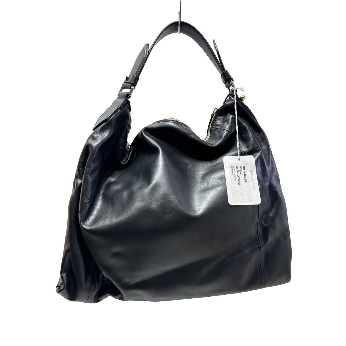 Jimmy Choo Ana Leather Hobo Bag Women`s Black Fast