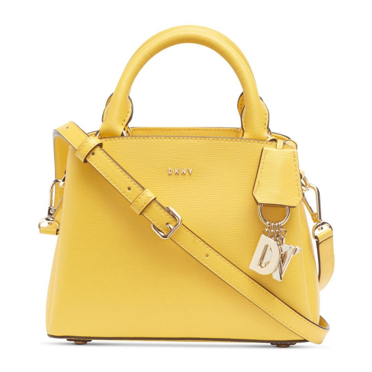 Dkny Paige Small Leather Satchel Crossbody Bag Sun Yellow