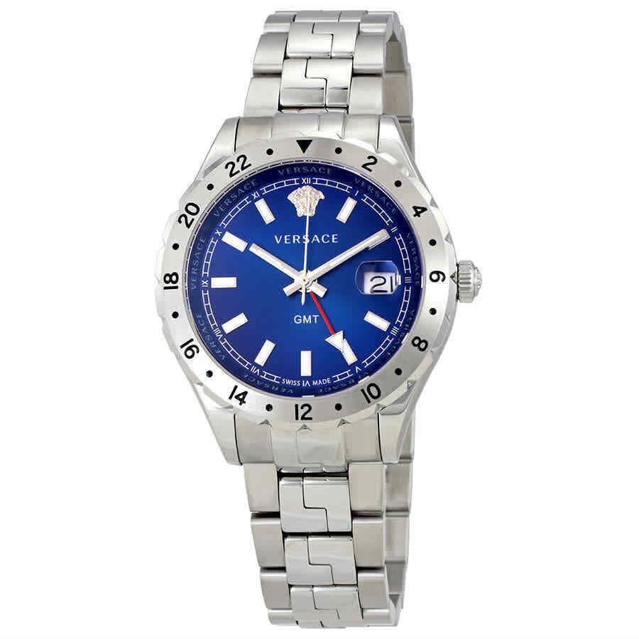 Versace Hellenyium Gmt Blue Dial Men`s Watch V1101 0015