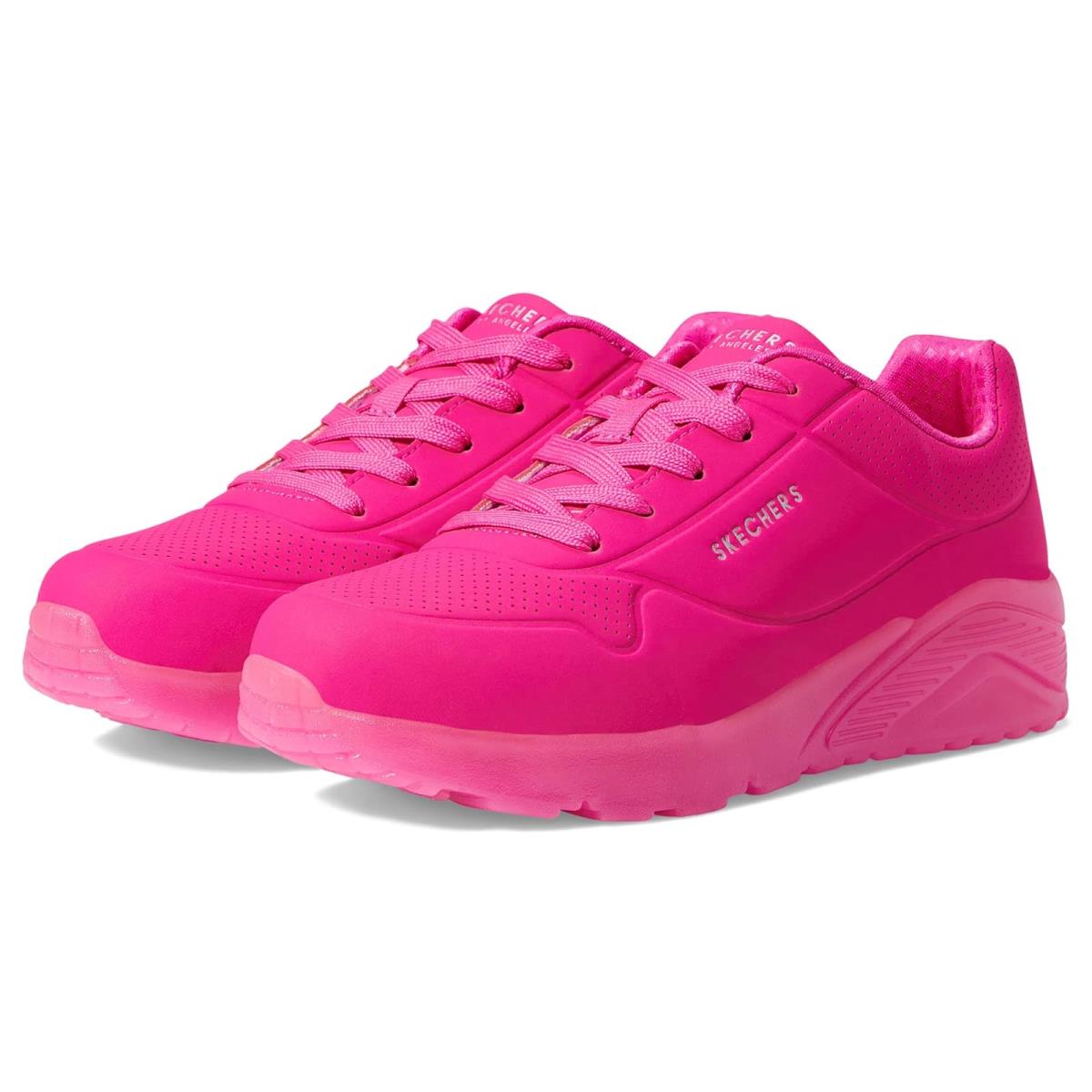 Girl`s Shoes Skechers Kids Street - Uno Ice 310449L Little Kid/big Kid Hot Pink