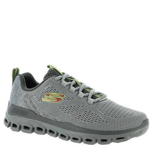 Mens Skechers Sport Glide-step-fasten UP Grey Mesh Shoes - Gray