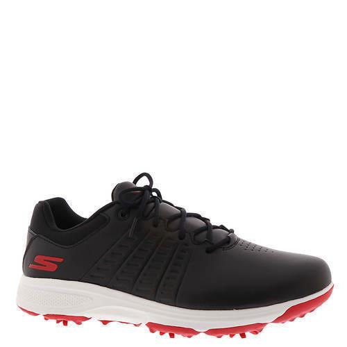 Mens Skechers Performance GO Golf TORQUE-2 Golf Black Red Leather Shoes - Black Red