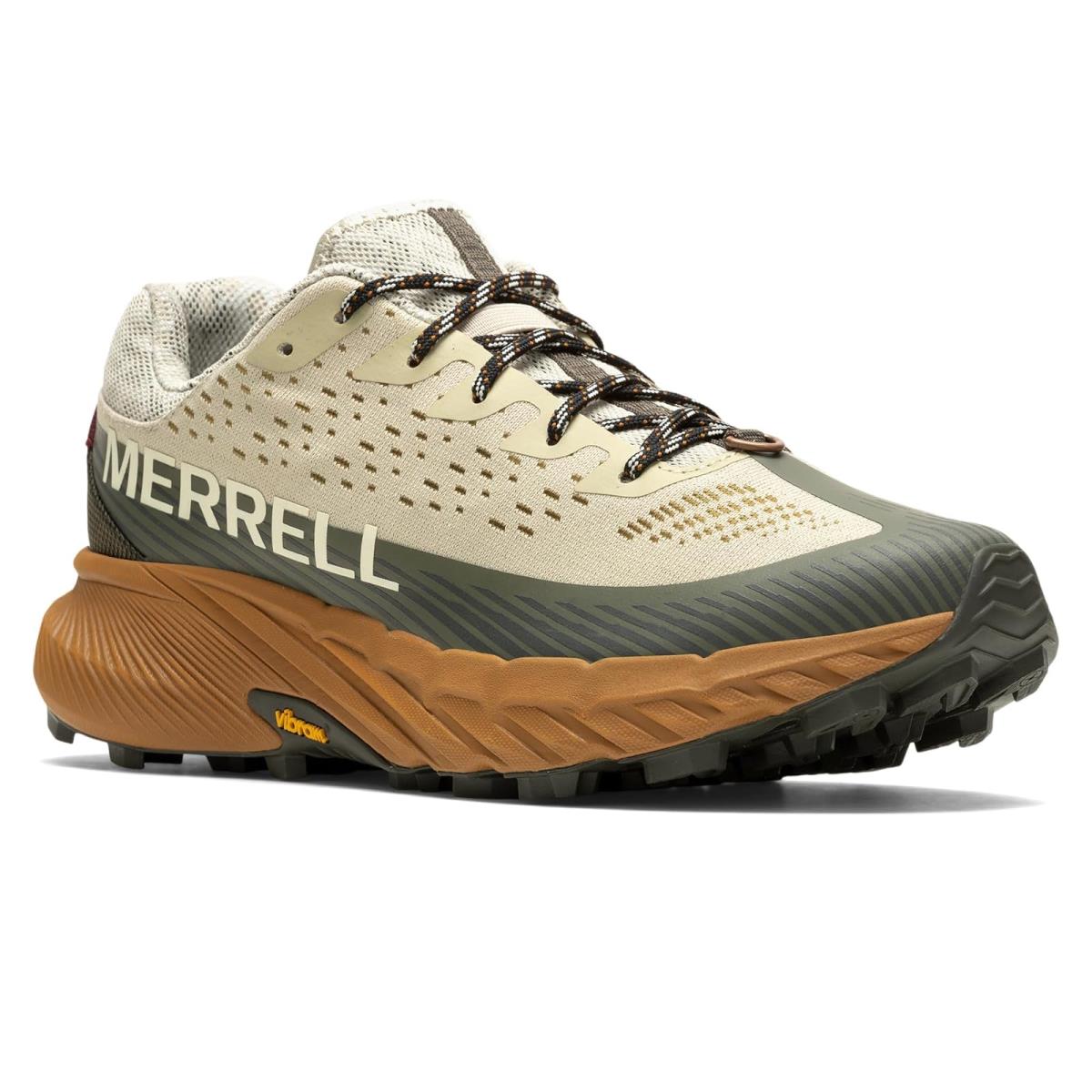 Man`s Sneakers Athletic Shoes Merrell Agility Peak 5 Oyster/Olive