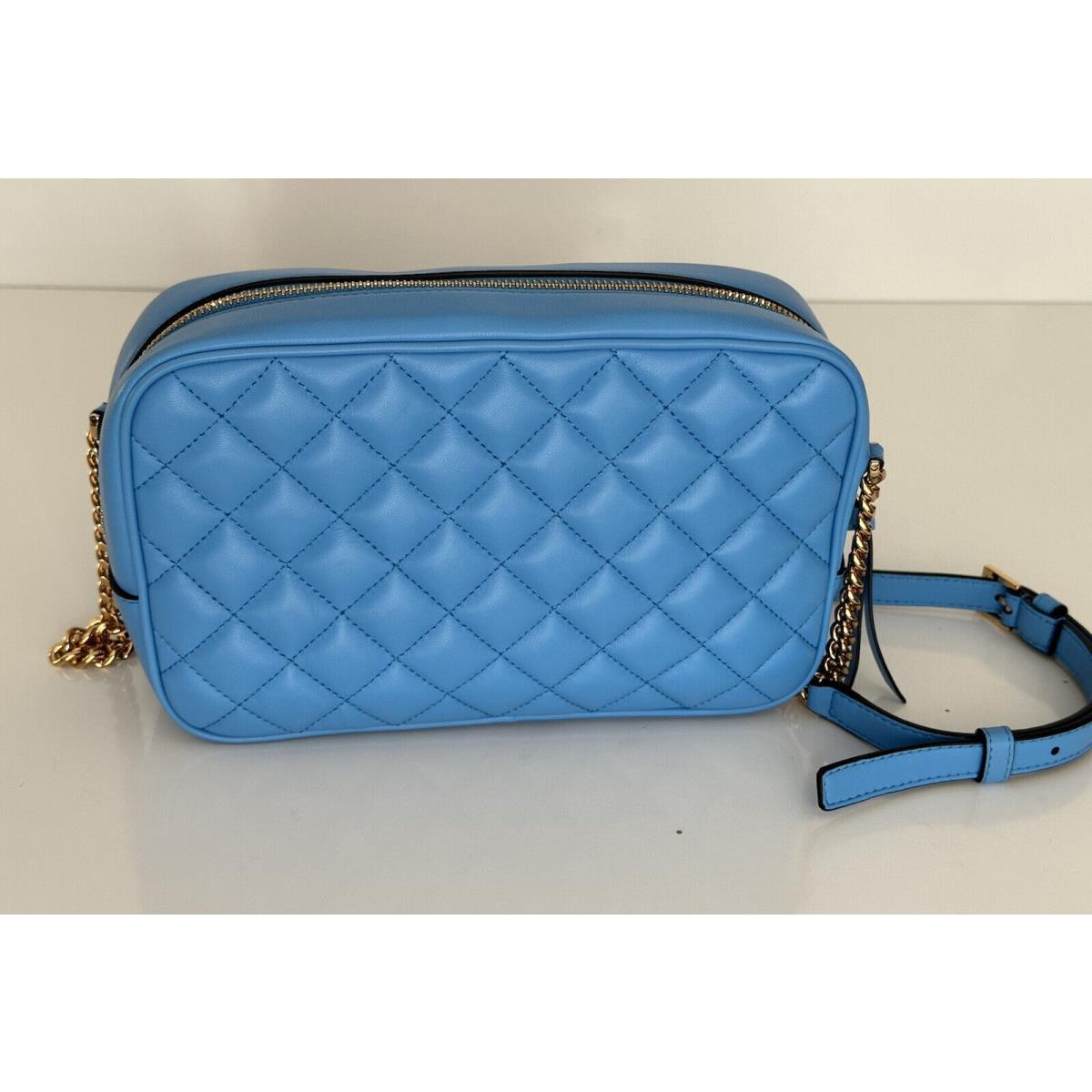 Versace Quilted Lamb Leather Blue Medium Shoulder Bag 1008828 Italy