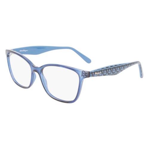 Salvatore Ferragamo SF 2918 432 Crystal Blue Eyeglasses 55/16/140 with Case