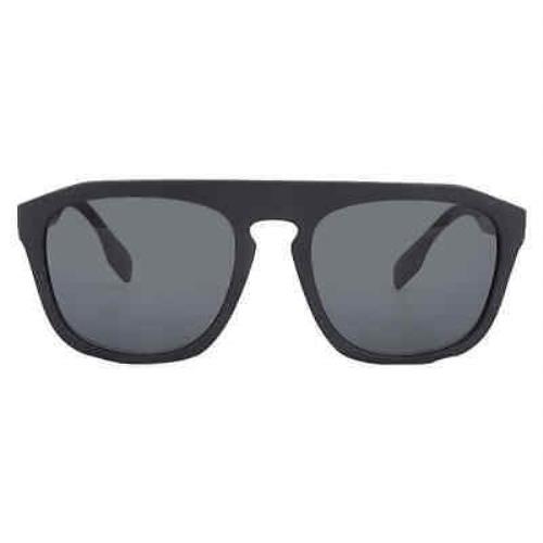 Burberry Wren Dark Grey Browline Men`s Sunglasses BE4396U 346487 57 - Frame: Black, Lens: Grey