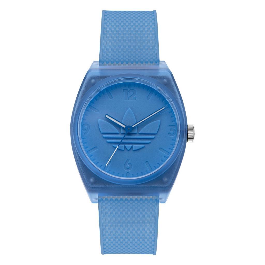 Adidas Originals Project Two Solar Powered Watch/silicone Blue/stainless Steel Blue