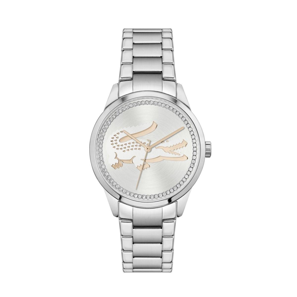 Lacoste Ladycroc Women`s Silver Tone Logo Dial 36mm Watch 2001189