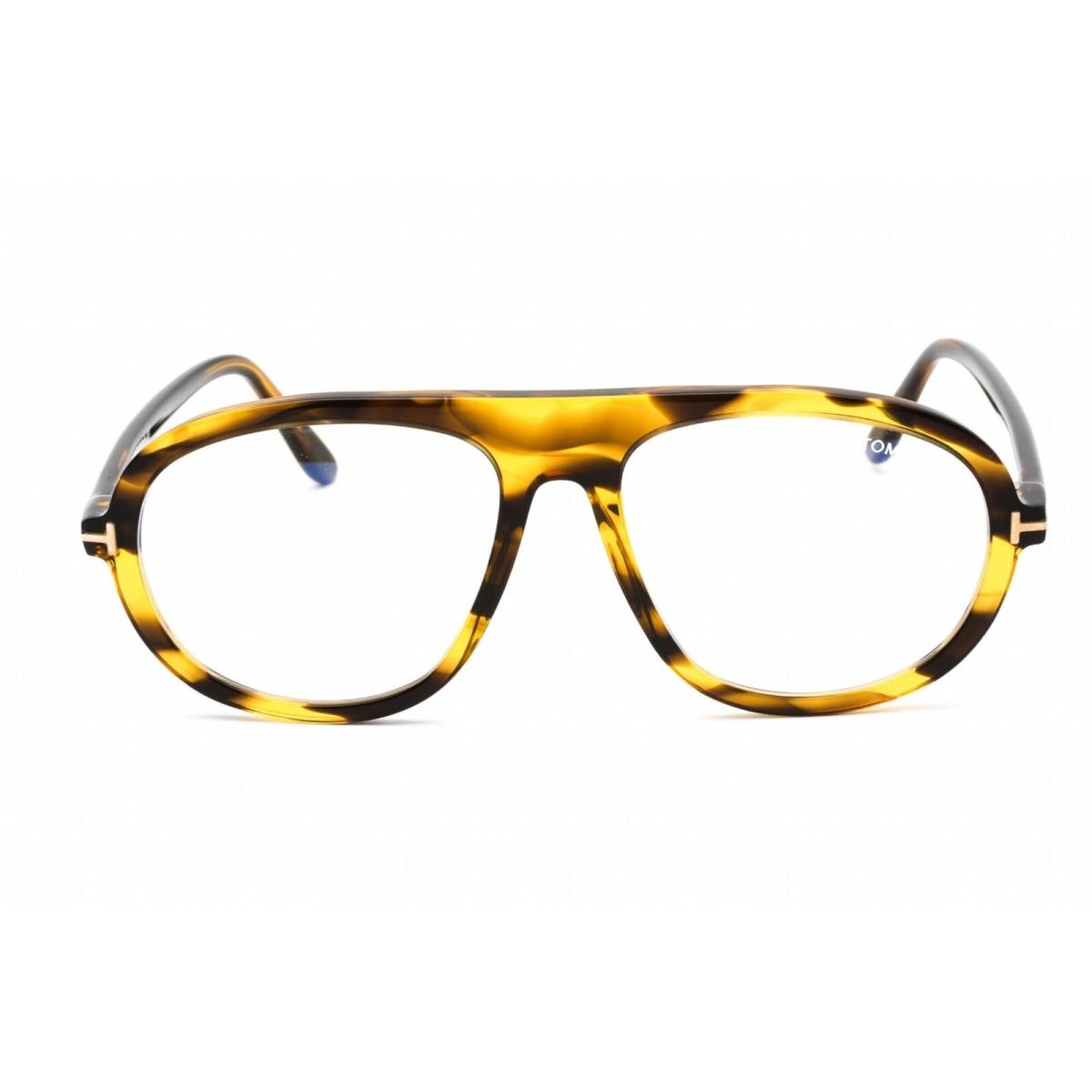 Tom Ford Men`s Eyeglasses Colored Havana Plastic Aviator Frame FT5755-B 055