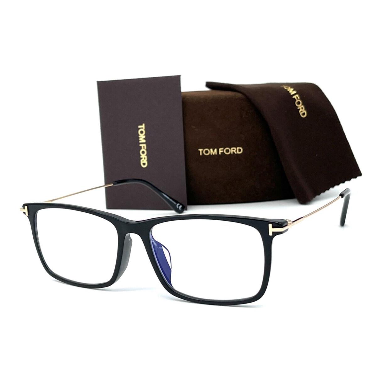 Tom Ford FT5758 001 Shiny Black / Demo Lens 56mm Eyeglasses TF5758