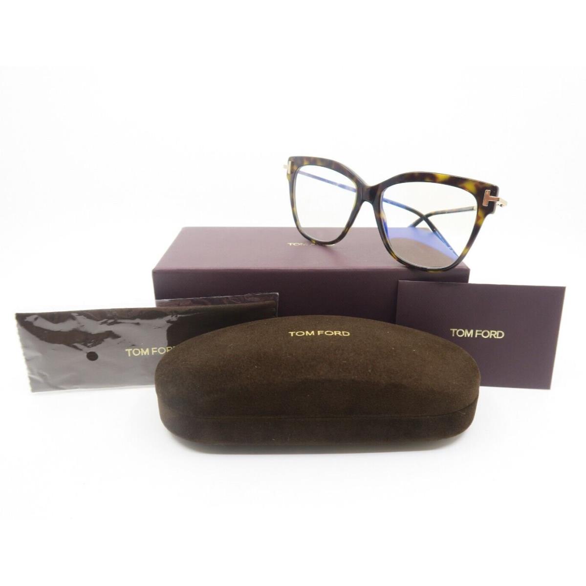 Tom Ford TF5704-B 052 54mm Brown Tortoise-blue Light Block Eyeglasses