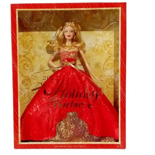 Holiday Barbie 2014 Barbie Collector BDH13 Box Mint Red/gold Gown