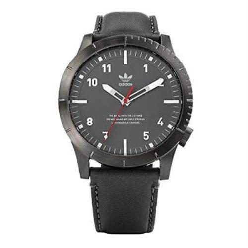 Adidas Men`s Cypher LX1 Gunmetal Dial Charcoal Leather Watch Z06 2915-00