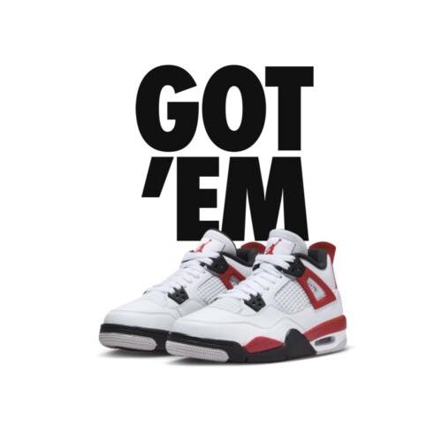 Nike Air Jordan 4 Red Cement GS Size 6.5 Y Men s 8 Womens Confirmed Order