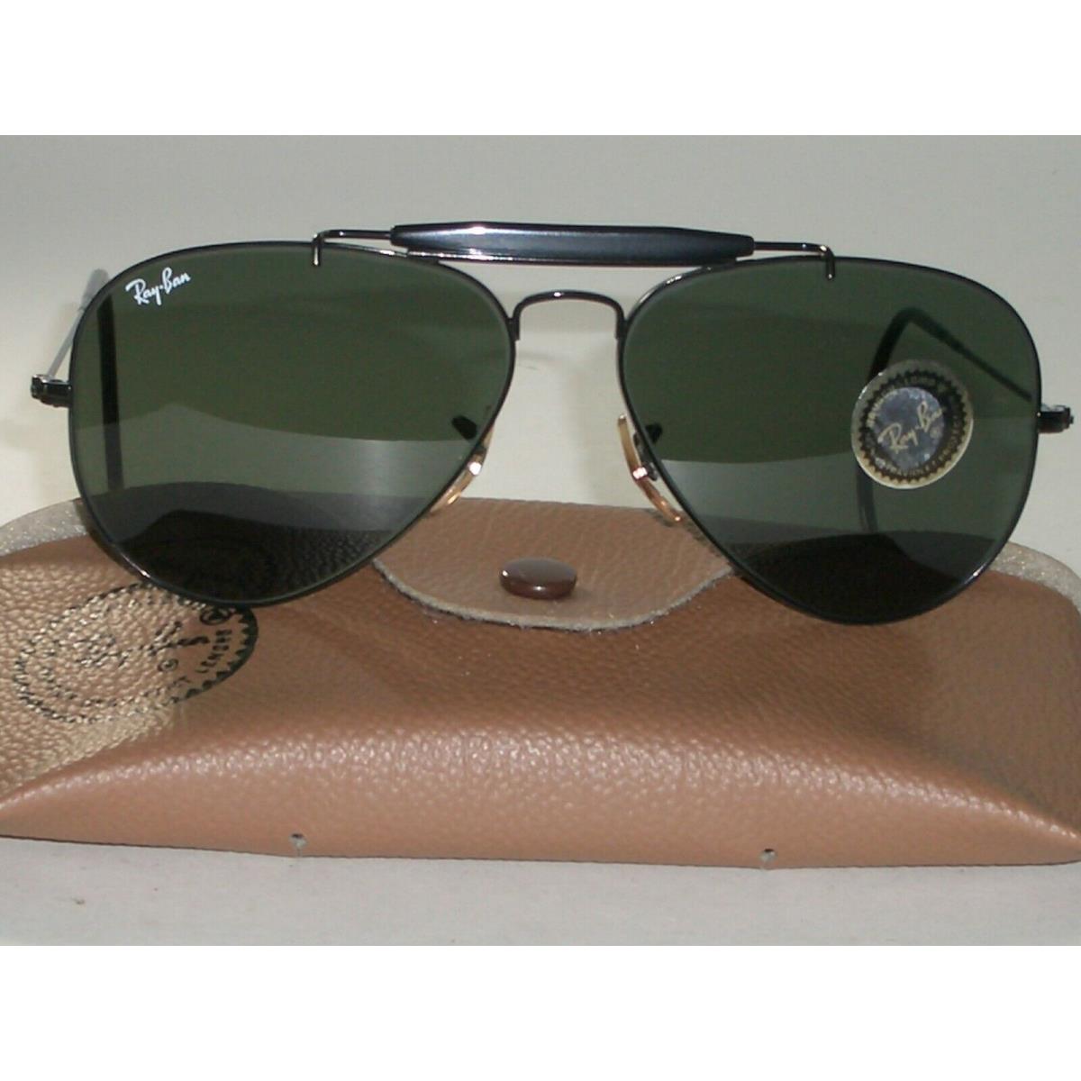 58mm B L Ray Ban L9500 Black Wraparound G15 Outdoorsman Aviator Sunglasses