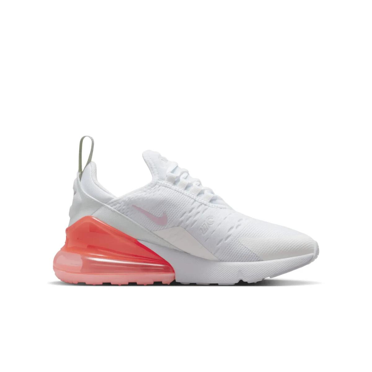 Nike Air Max 270 943345-113 Unisex Kids White/pink Sneaker Shoes Size 5.5 FNK104 - White/Pink