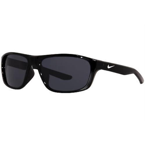 Nike Lynk FD1806 010 Sunglasses Black/dark Grey Lenses Rectangle Shape 57mm - Black Frame, Gray Lens