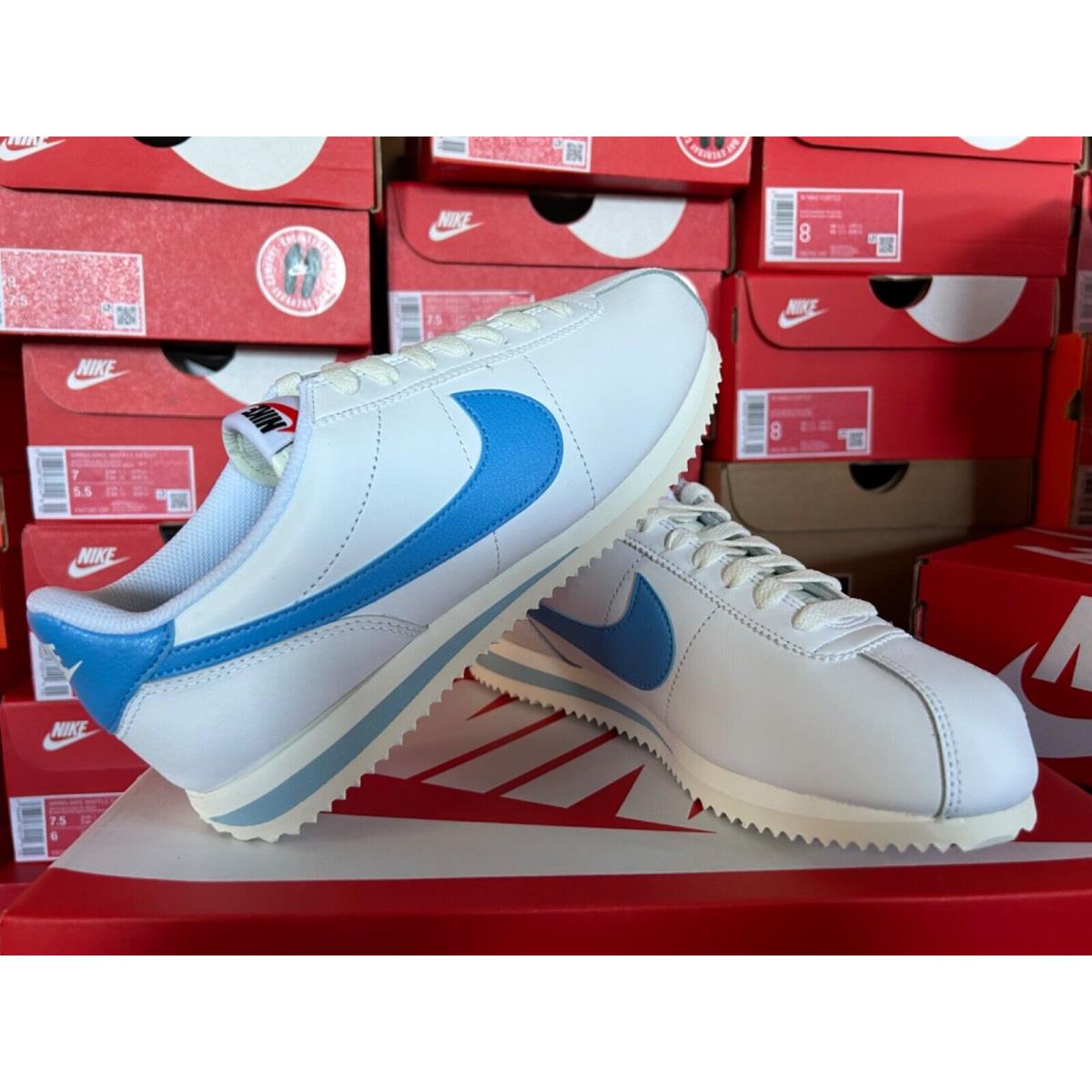 Nike Cortez Low University Blue White Sneakers Retro DN1791-102 Womens Size 8 - White Blue Sail