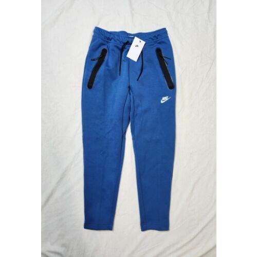 Nike Tech Fleece Pants Joggers Mens Sz S Dark Marina Blue Black White CU4501-407