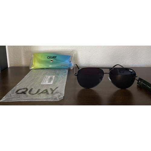 Quay Australia High Key Aviator Non Polarized Black Smoke W Clear Case 1