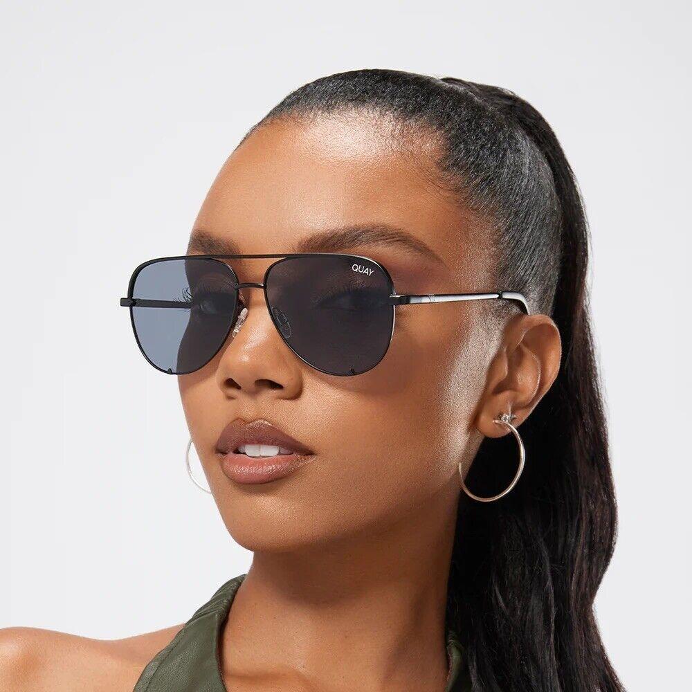 Quay Australia Polarized High Key Mini 53mm Lens Aviator Sunglasses Black Smoke