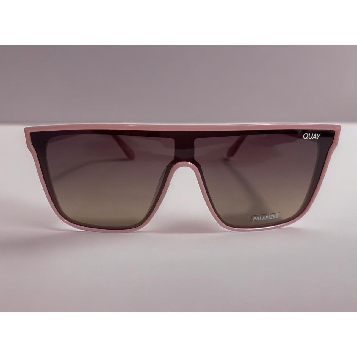 Quay Australia Sunglasses Nightfall Pink Brown Polarized Lens Shield 52mm