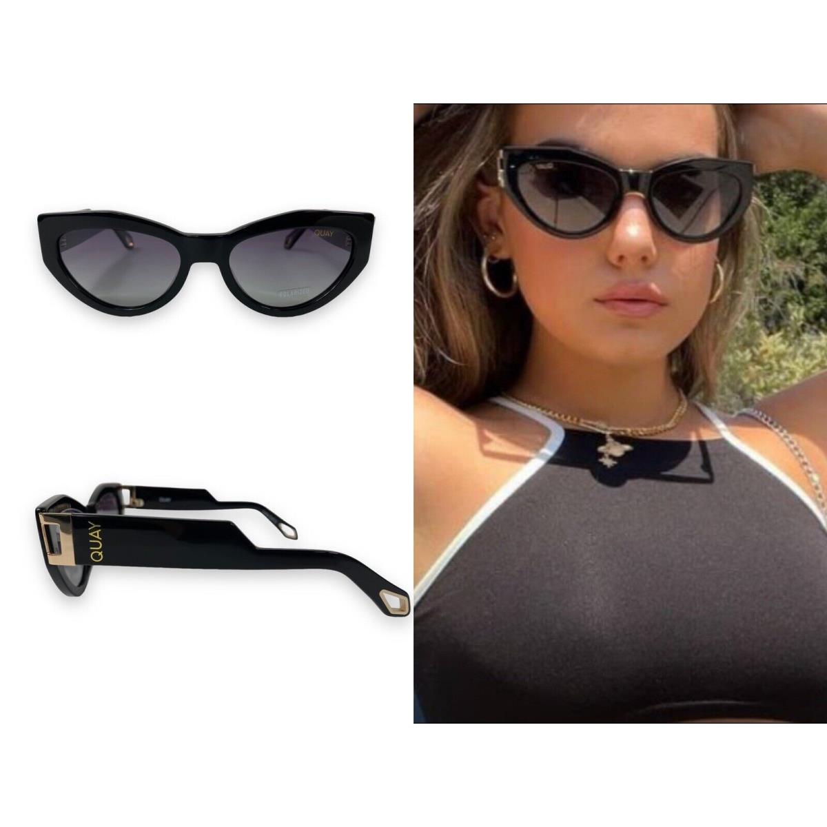 Quay Australia Sunglasses Mad Cute Cat Eye Polarized Htf x Saweetie Collab Black