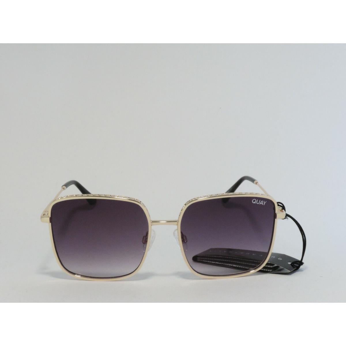 Quay Australia Real One Oversized Square Sunglasses Gold/fade