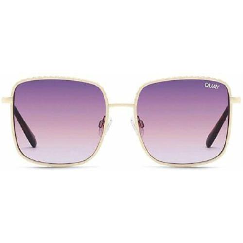 Quay Womens Real One Sunglasses Gold/purple Pink
