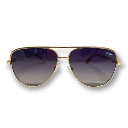 Quay High Key Fade 18k Gold Plated Luxe Polarized Sunglasses Luxury High Quality