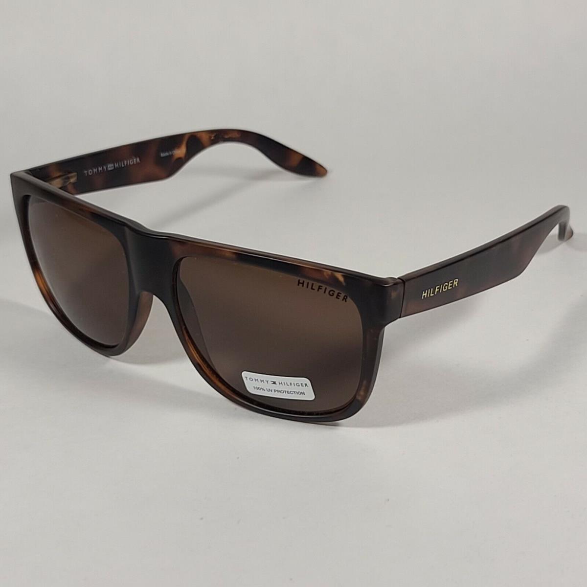 Tommy Hilfiger Tanner MP OM302 Square Sunglasses Brown Tort Havana Brown Lens