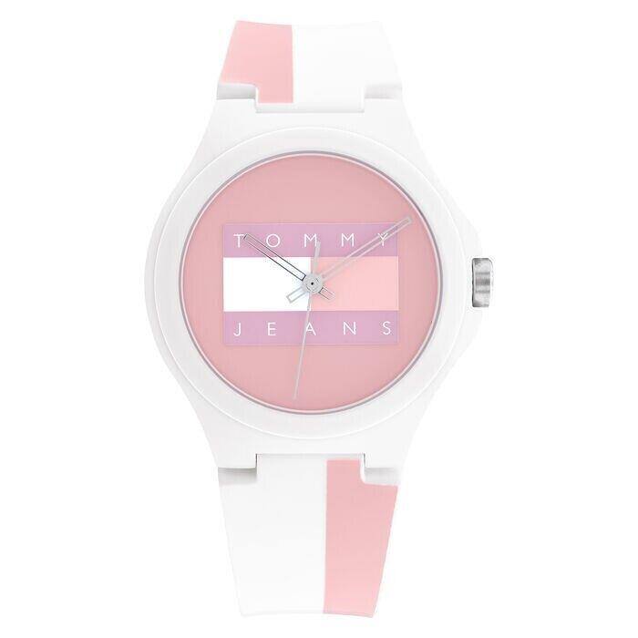 Tommy Hilfiger Adult Unisex Pink Logo Dial 41mm Watch 1720026