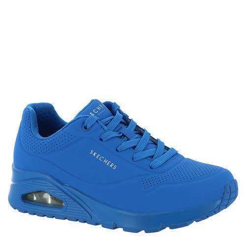 Womens Skechers Street Uno-night Shades Bright Blue Leather Shoes