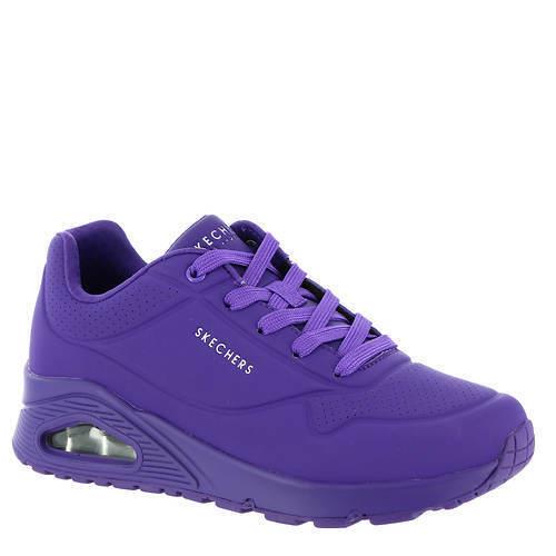 Womens Skechers Street Uno-night Shades Purple Leather Shoes
