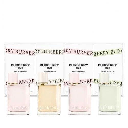 Burberry Her London Dream 4 Pieces Mini Set Women 0.16 oz 5 ml Edp Edt Dab-on