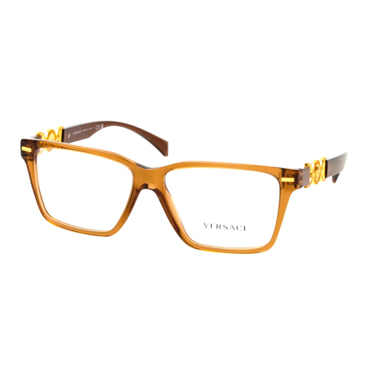 Versace Eyeglasses Mod. 3335 5028 54-14 140 Brown Gold Frames Medusa Logos - Frame: Brown, Lens: