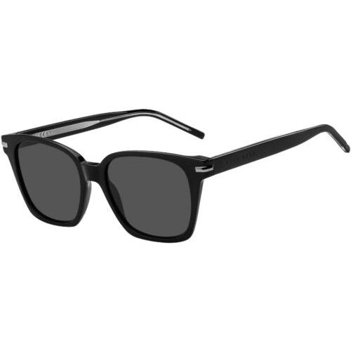 Hugo Boss Women`s Black Modern Square Sunglasses - B1268S 0807 IR - Black Frame, Grey Lens