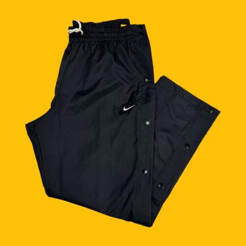 Nike Mens Size XL Basketball Athletic Training Snap Button Breakaway Black Pants