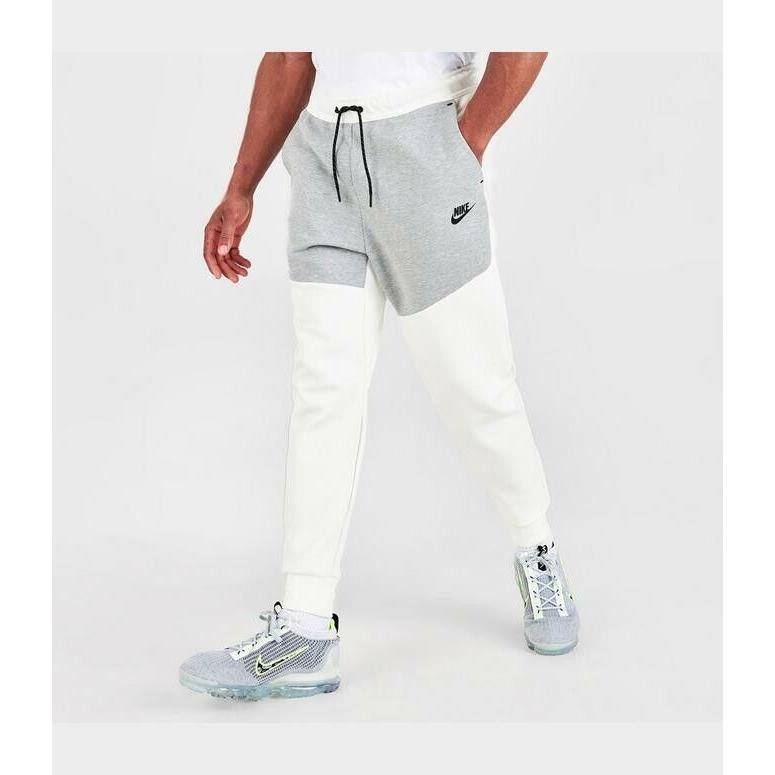 Nike Tech Fleece Jogger Pants 3XL Mens White Gray Black Colorblock Tapered Slim
