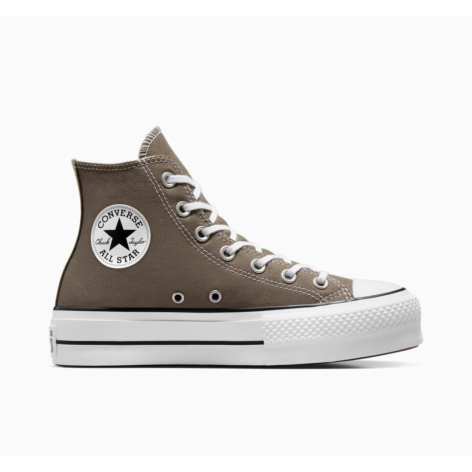 Converse Women`s Chuck Taylor All Star Lift Platform Canvas High-top Shoes Charcoal/White/Black