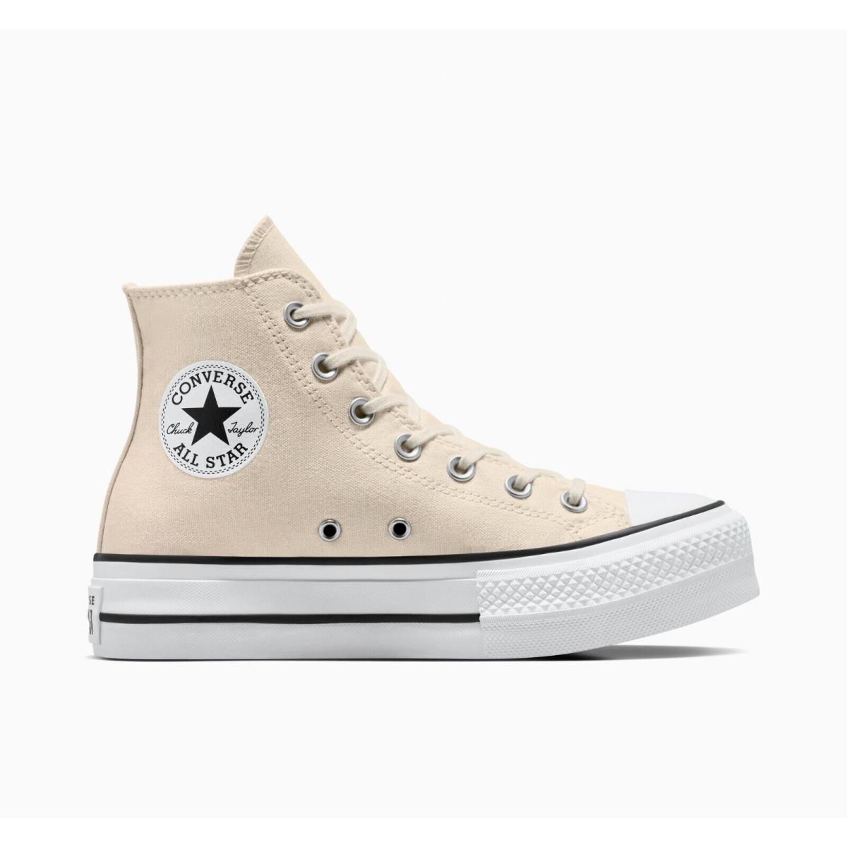 Converse Women`s Chuck Taylor All Star Lift Platform Canvas High-top Shoes Natural Ivory/White/Black
